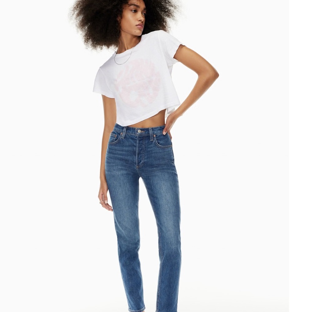 ARITZIA DENIM FORUM THE YOKO HIGH RISE CIGARETTE SLIM SIZE 26 EUC VINTAGE STYE